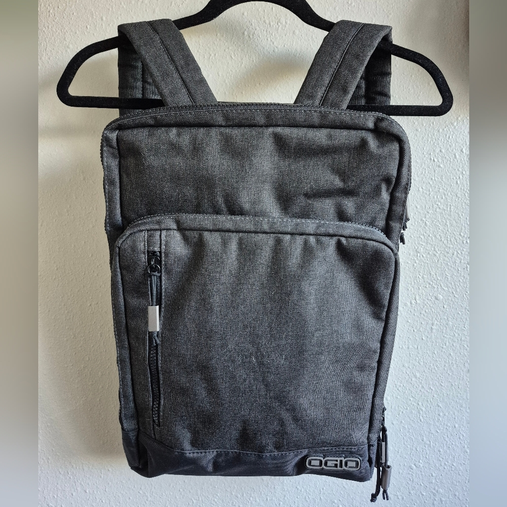 OGIO Sly Pack Backpack Stylish Heather Gray Slim Laptop Carrying Bag Slim